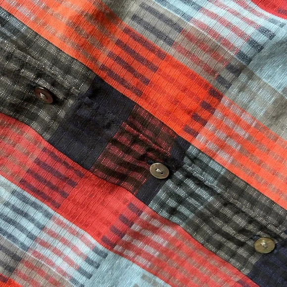 Brooks Brothers Red and Blue Plaid Midi Dress Cap Sleeveless Seersucker Size 8 - Picture 8 of 9